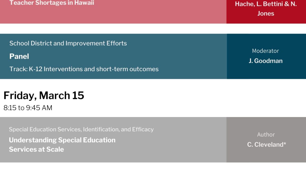 AEFP 49th Annual Conference - Wheelock Educational Policy Center